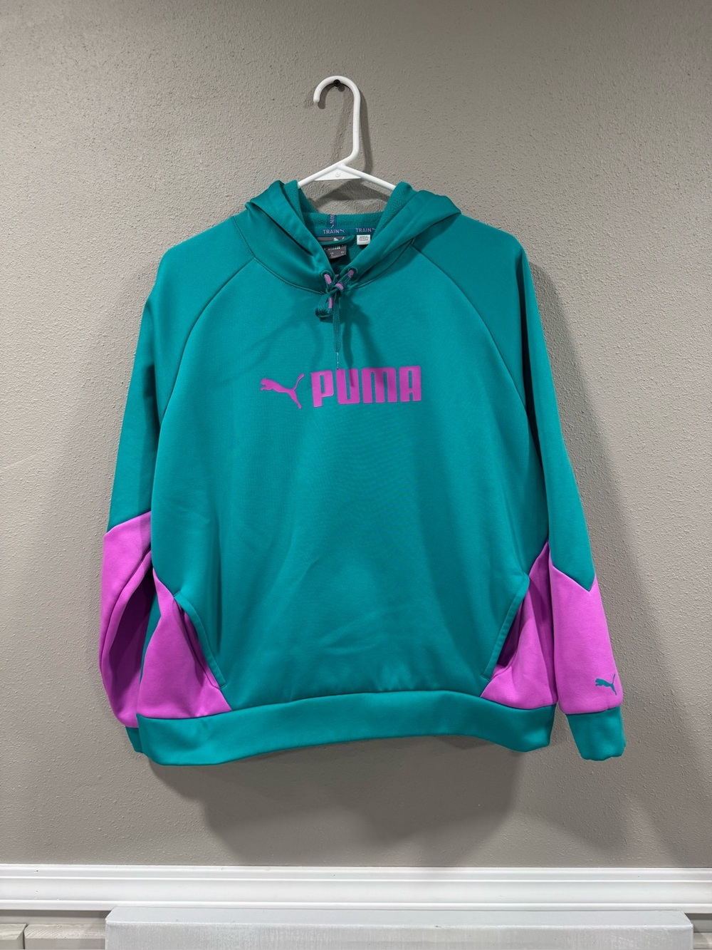 Puma Teal & Pink Logo Hoodie